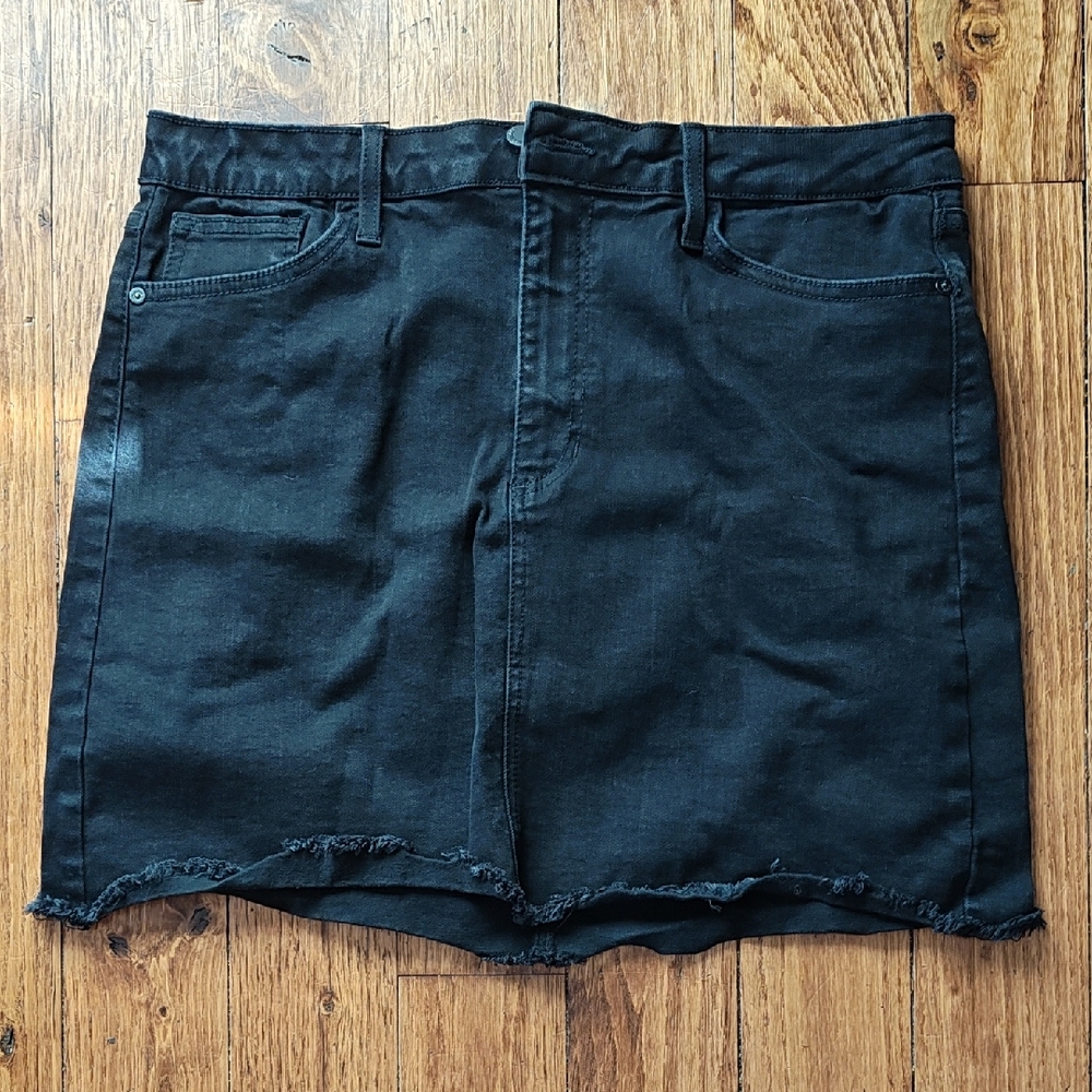 Just Black Distressed Mini Skirt
